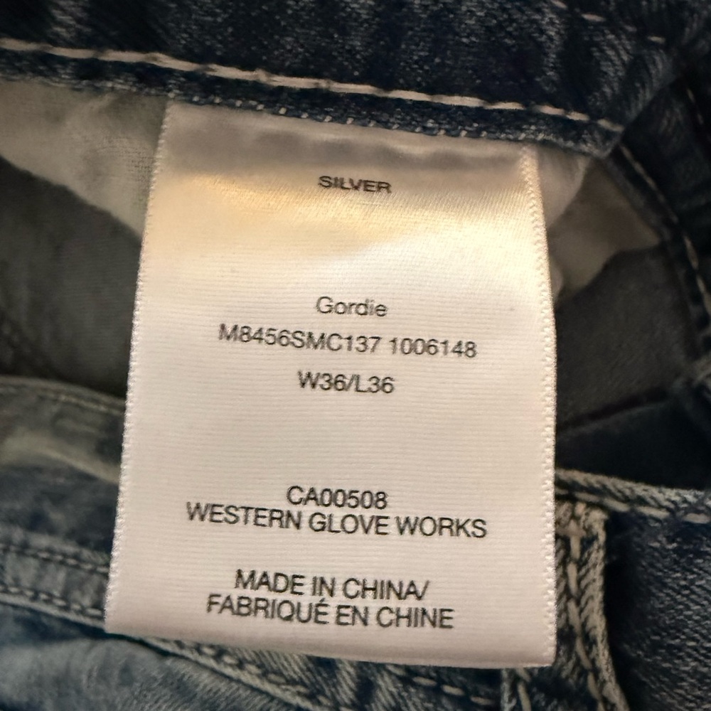 Men’s Silver Gordie Jeans Size 36/36 - Picture 6 of 7